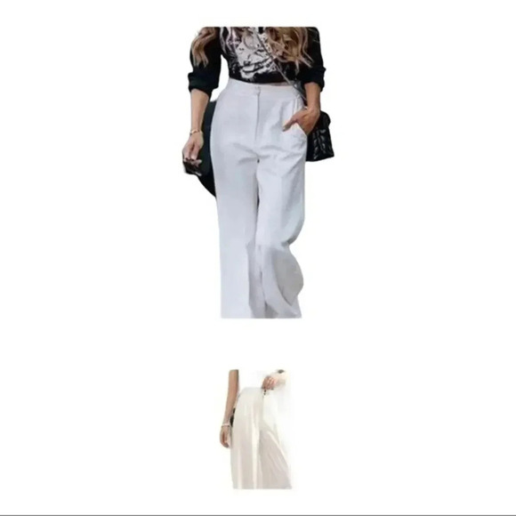 𝅺Comfortable,Flowing, Flattering‎ White Pants Coastal Chic - Picture 1 of 4